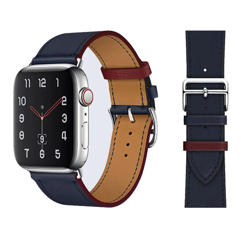Genuine Leather Bracelet Strap For Apple Watch Band 45mm 49mm 41mm 44mm 42mm 40mm band iWatch Ultra/2 10 42/46mm 9 8 7 6 5 4 SE